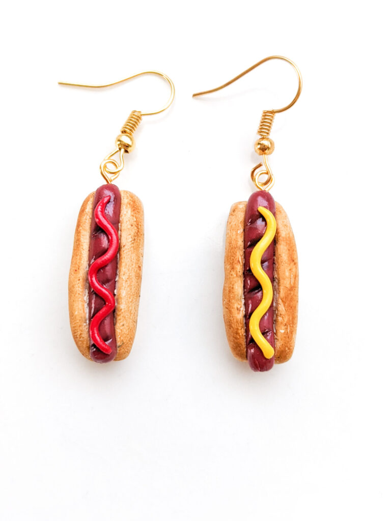 New England Style Hot Dog Earrings